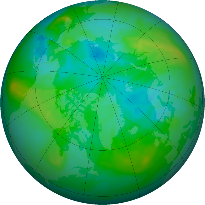 Arctic ozone map for 25 August 2015